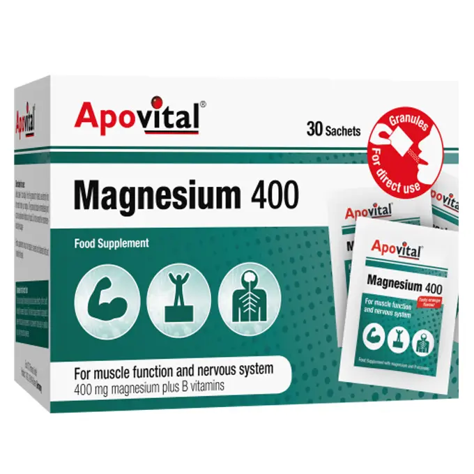 تصویر از ساشه منیزیم 400 mg آپوویتال 30 عدد طعم پرتقال سمر طب درمان