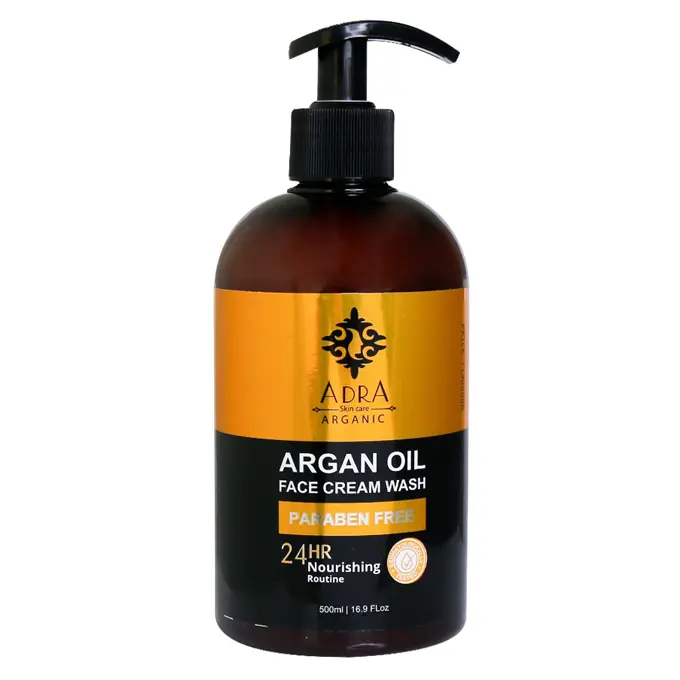 ژل شستشوي صورت كرمي روغن آرگان آدرا 500 ميلي ليتر .jpg