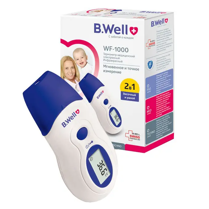 تصویر از تب سنج دیجیتال پیشانی و گوش اینفرارد 2 در 1 بی.ول مدل WF-1000