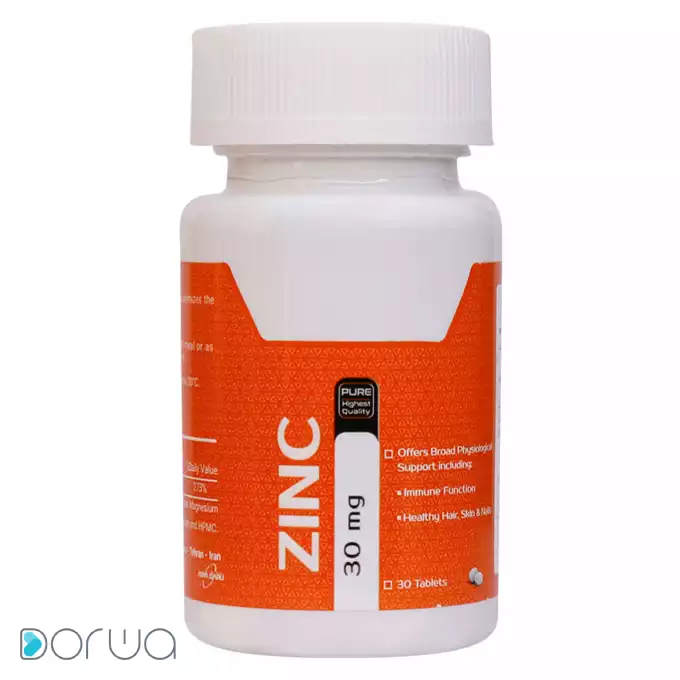 تصویر از قرص خوراکی زینک آریا دارو 30 mg 30 عددی  دانش پژوهان آریا دارو ایران