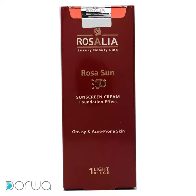 تصویر از کرم ضد آفتاب صورت پوست چرب SPF50+ بزرگسالان رزا سان  رزالیا 40 ml بژ روشن رز دیبا فارمد ایران