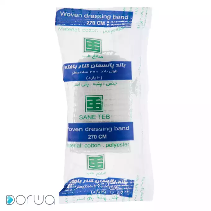 تصویر از باند پانسمان کنار بافته استریل صانع طب 5 cm