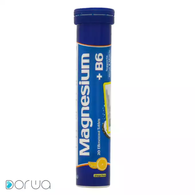 قرص جوشان منيزيم و ويتامين B6 آريا دارو 20 عدد .webp